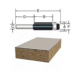 BOSCH 85216M 1 2-Inch Diameter 1-Inch Cut Triple Flute Laminate Flush Trim Router Bit 1... by Bosch