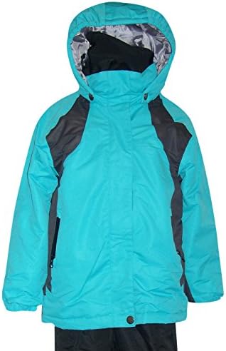Pulse/Iceburg Little Girls Coat Jacket 4-7 (L (7), Teal/Charcoal/Black)