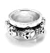 Sterling Silver Heavy Gothic Skull Spin Ring (Size 5.5,6.5)