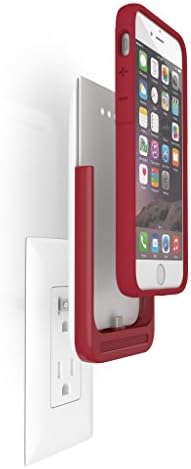 Prong PWR Case iPhone 3500 mAh Battery case and Intergrated Charger for iPhone 6 - White/Red
