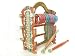Beachcombers! Indian Rainbow Stained Hand Carved Wood Glass Bangle Bracelet Jewelry Stand Display Holder Rack