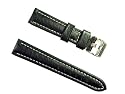 BANDA WYOMING BUFFALO LEATHER CHRONOGRAPH SPORT PANERAI BREITLING WATCH BAND STYLE DESIGN-REAL ITALIAN CALF LEATHER-20 mm BLACK COLOR