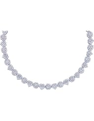 14K White Gold 7.50CT Round White Diamond Fashion Necklace