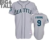 Chone Figgins Jersey: Big & Tall Majestic Road Grey Authentic Seattle Mariners Jersey with 35th Anniversary Patch