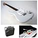 Musical Instruments : Crescent 39" Silver Electric Guitar with Accessories and 10 watt AMP