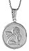 Sterling Silver Hollow Guardian Angel Medal