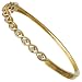 14K Yellow Gold Open Twist Seven Diamond Bangle Bracelet