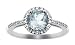 10k White Gold, March Birthstone, Aquamarine and Diamond Ring