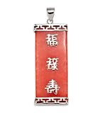 Sterling Silver Red Agate Good Luck Charm Pendant