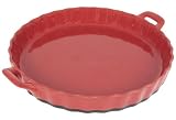 Delys-By-Crealys - 506498 - Plat Rond en Céramique - Rouge / Noir - Diamètre: 25 cm