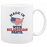 New  Made In U.S.A. , ... With Belarusian Parts  Belarus Mug Country