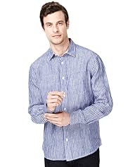 Blue Harbour Pure Linen Striped Shirt