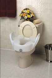 BathSafe Toilet Seat, Elevated with Arms, Lock-On, Elongated or Standard Bowl