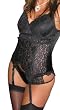 SpicySpot Sexy Lace Corset Garter Belt Set with Matching Thong