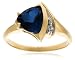 10k Yellow Gold Trillion-Cut Lab-Created Sapphire Ring w/ Diamond Accent, Size 7