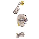 Kingston Brass KB639T Magellan Tub and Shower Faucet, 7-Inch, Satin Nickel/Polished Brass by Kingsto