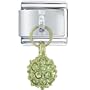 Golden Italian Charm August Peridot Color Ball Dangle