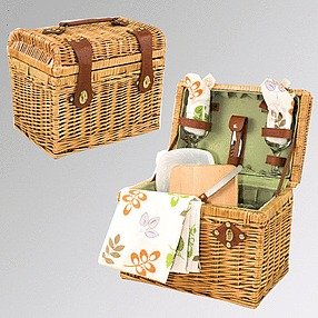 Picnic time handmade wooden deluxe service for two picnic basket -napa botanica Picnic Time
