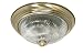 Nuvo 60/230 13-Inch Antique Brass Flush Dome with Clear Swirl Glass
