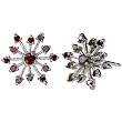 Sparkling Garnet Cubic Zirconia Snowflake Platinum Overlay CAREFREE Sterling Silver Stud Earrings Sparkling Garnet Cubic Zirconia Snowflake Platinum Overlay CAREFREE Sterling Silver Stud Earrings