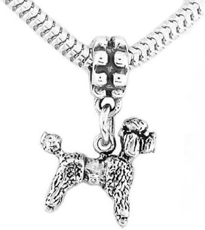Sterling Silver Poodle Dog Dangle Bead Charm