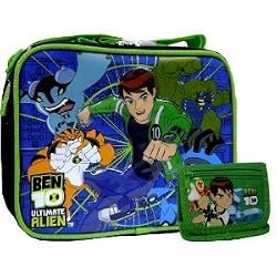 Boys Ben 10 Lunch Box and Green Wallet