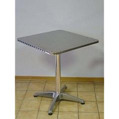 Bistrotisch eckig 60x60cm, Aluminium + Edelstahl
