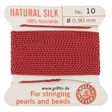 Silk Bead Cord (Griffin) - Garnet - 2m - No.10 : Pack of 1