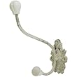 Antique White Finished Metal Hook with Ceramic Knob