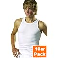 HERMKO 3000 10er Pack Unterhemd aus 100% europ�ischer Baumwolle in Feinripp (glatt), wei�, Herren Tank Top Classic for men, Sportjacke aus Naturfaser, kochfestes und trocknergeeignetes Shirt, Tr�gershirt direkt vom Hersteller