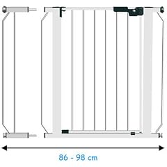 T�rschutzgitter Treppenschutzgitter Weiss 86 -98 cm inkl. Verbreiterungselement ohne Bohren zum Klemmen Louis+1