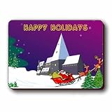 Lenticular Magnet 4 3/4 x6 1/8 , Happy Holiday, Lenticular animated Picture, Christmas and New Year Card, Santa Claus and Ring Dear , 977-PC