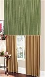 Taylor BLACKOUT Textured Thermal Insulated Rod Pocket Curtain PAIR 84'' x 84'' long - Moss Green