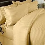 1200-Thread-Count Egyptian Cotton 1200TC Sheet Set, King, Gold Damask Stripe 1200 TC