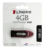 Kingston 4GB USB 2.0 Hi-Speed DataTraveler 110 (Red) (DT110R/4GB)