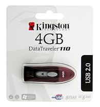 Kingston 4GB USB 2.0 Hi-Speed DataTraveler 110 (Red) (DT110R/4GB)