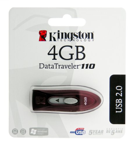 Kingston 4GB USB 2.0 Hi-Speed DataTraveler 110 (Red) (DT110R/4GB)