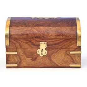Fantastic wooden treasure chest trinket box