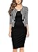 Miusol Women's Business V Neck Houndstooth-Print Optical Illusion Pencil Dress