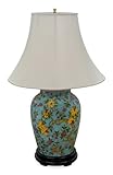 Chinese Porcelain Table Lamp - Aqua & Yellow Floral