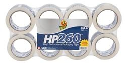 Duck Brand HP260 High Performance Grade Packaging Tape, 1.88" x 60 Yards, 3.1 Mil, Crystal Clear, 6-Pack + 2 Bonus Rolls (1067839)