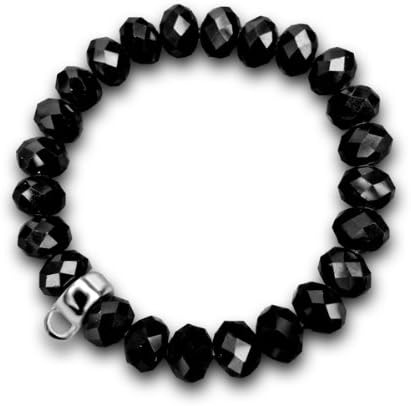 Crystal Charm Bracelet for Black Thomas Sabo and FotoCharms Charms Glass - stretch-size