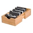 Lipper International Bamboo Expandable Business Card Holder with Dividers and Index Tabs