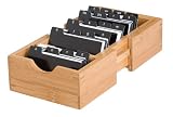 Lipper International 810 Bamboo Expandable Business Card Holder with 3-Removable Dividers and Alphabet Index Tab