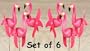 6 Mini Pink Flamingoes Whirly-gig twirling Wings Lawn Ornaments