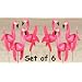 6 Mini Pink Flamingoes Whirly-gig twirling Wings Lawn Ornaments