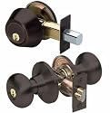 Master Lock BCCON0610B Biscuit Combo - keyed Entry Knob Set with Keyed Alike Single Cylinder Nightwatch Deadbolt, with SilvaBond Antimicrobial Protected Finish, Oil Rubbed Bronze