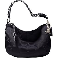 Coach Soho Signature Small Hobo Shoulder Bag Purse 12675 Black