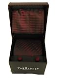 Van Heusen Tie with Pocket Square, Burgundy/Black
