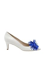 Misu Zapatos Borlas (Blanco / Azul Eléctrico)